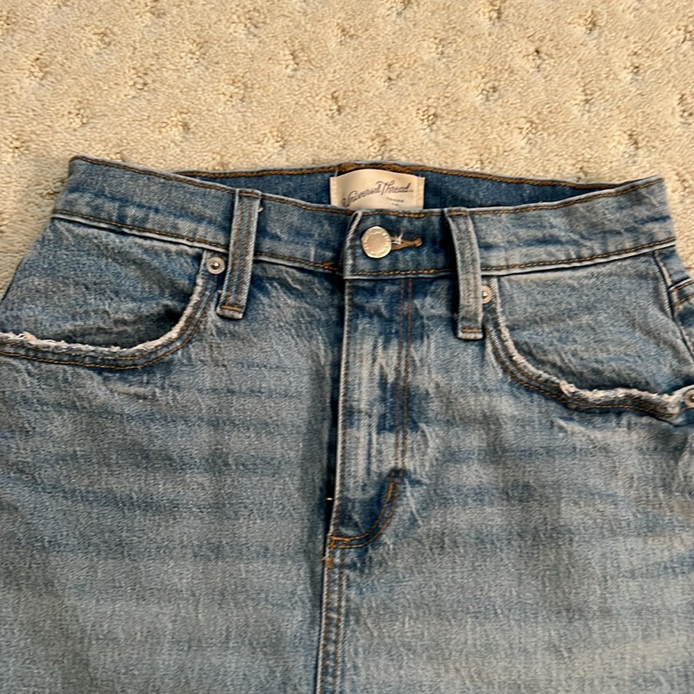 Universal thread midi high-rise denim skirt. - Picture 7 of 9